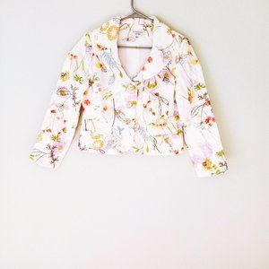 Bergamo Studio White Floral Spring Blazer/Jacket